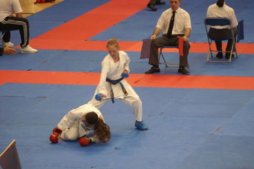 Sensei Fallon competing in the English Karate Federation National Championships